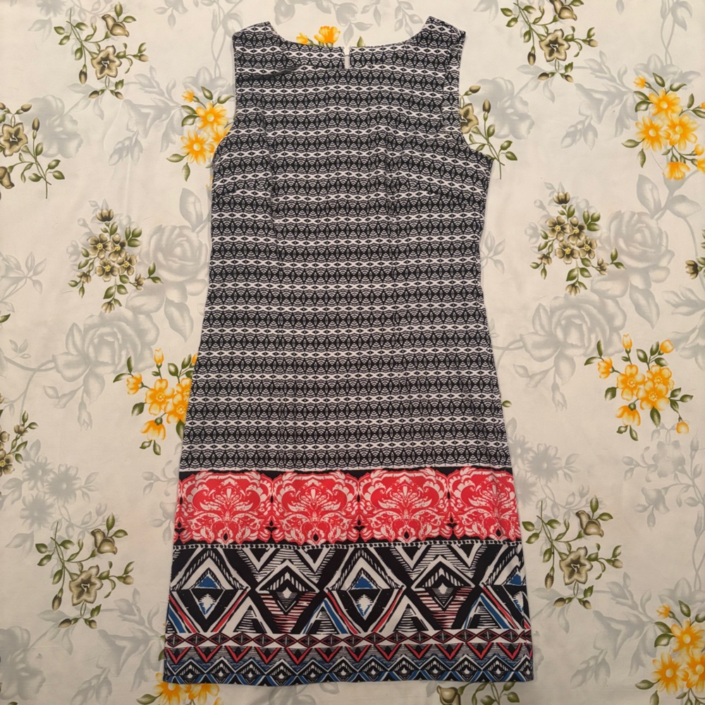 Mario Serrani Size 2 Patterned Sleeveless Dress